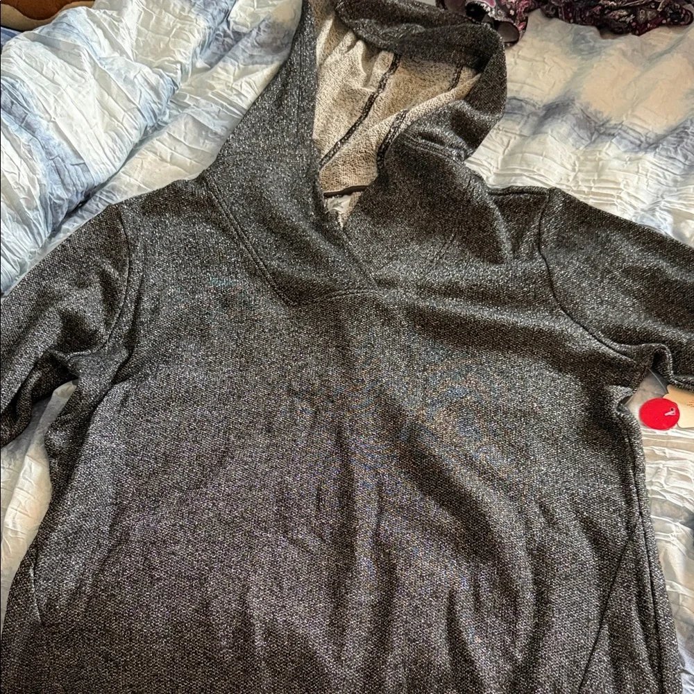 St. John's Bay Charcoal Hoodie Sparkle Sweater - Picture 6 of 7